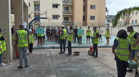 Fire Drill and Training in Progress