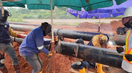 Pipe Welding in Progress